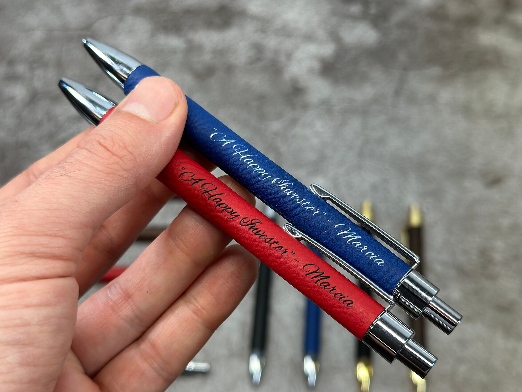 Personalized Pen, Engraved Vegan Leather Pen, Custom pen