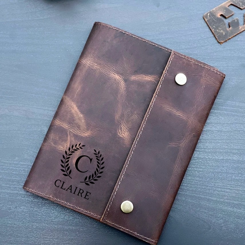 Christmas Gift for Her, Personalized Leather Journal, Custom Refillable Journal Cover, Leather Diary, Personalized Notebook - #EngraveToRemember# - #product+tag# - 