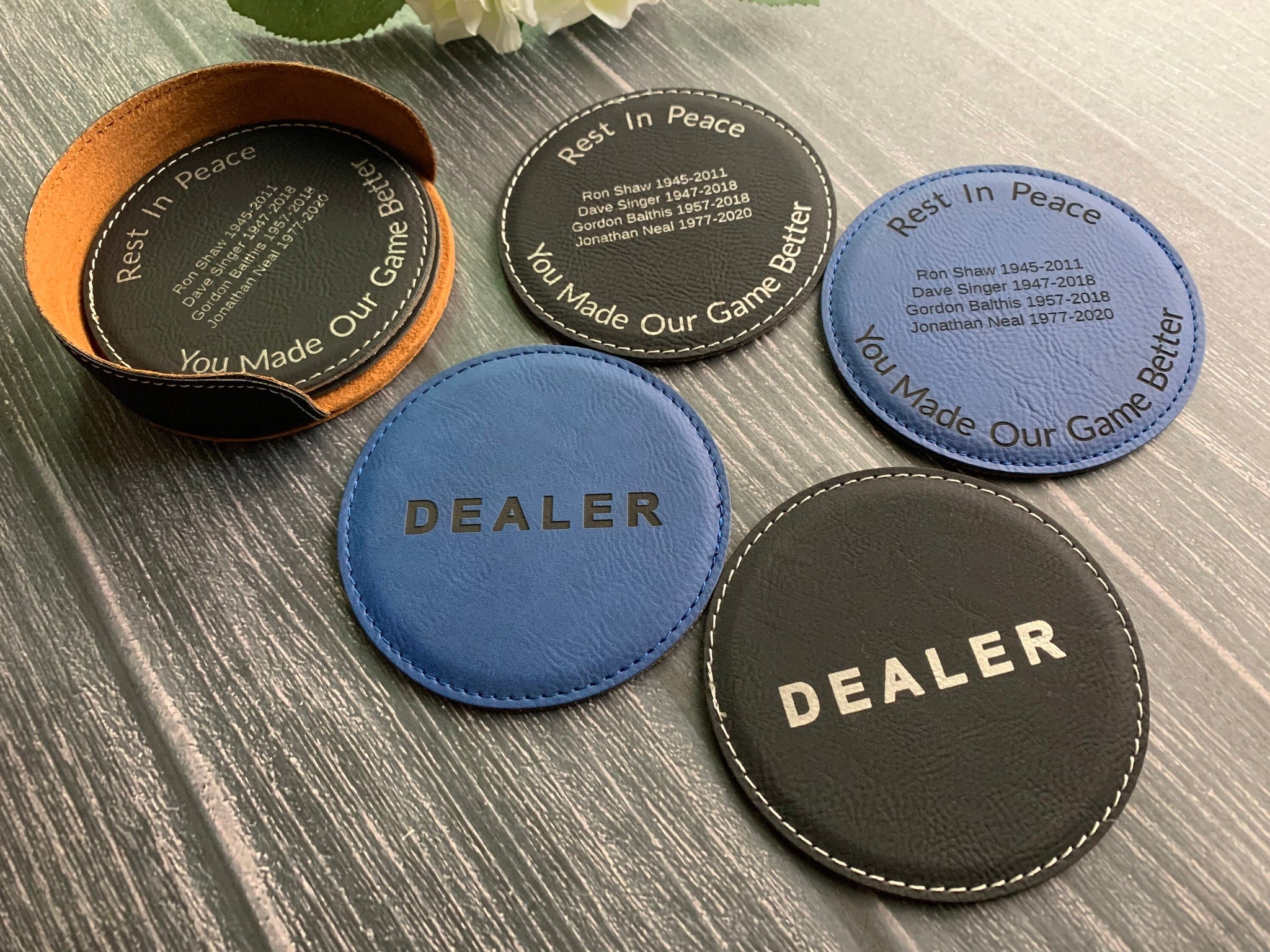 Custom Engraved Coaster, Coasters Set, Wedding & Groomsmen Gift, Engraved Coasters, Drink Coasters, Housewarming Gift, Office Organizer - #EngraveToRemember# - #product+tag# - 