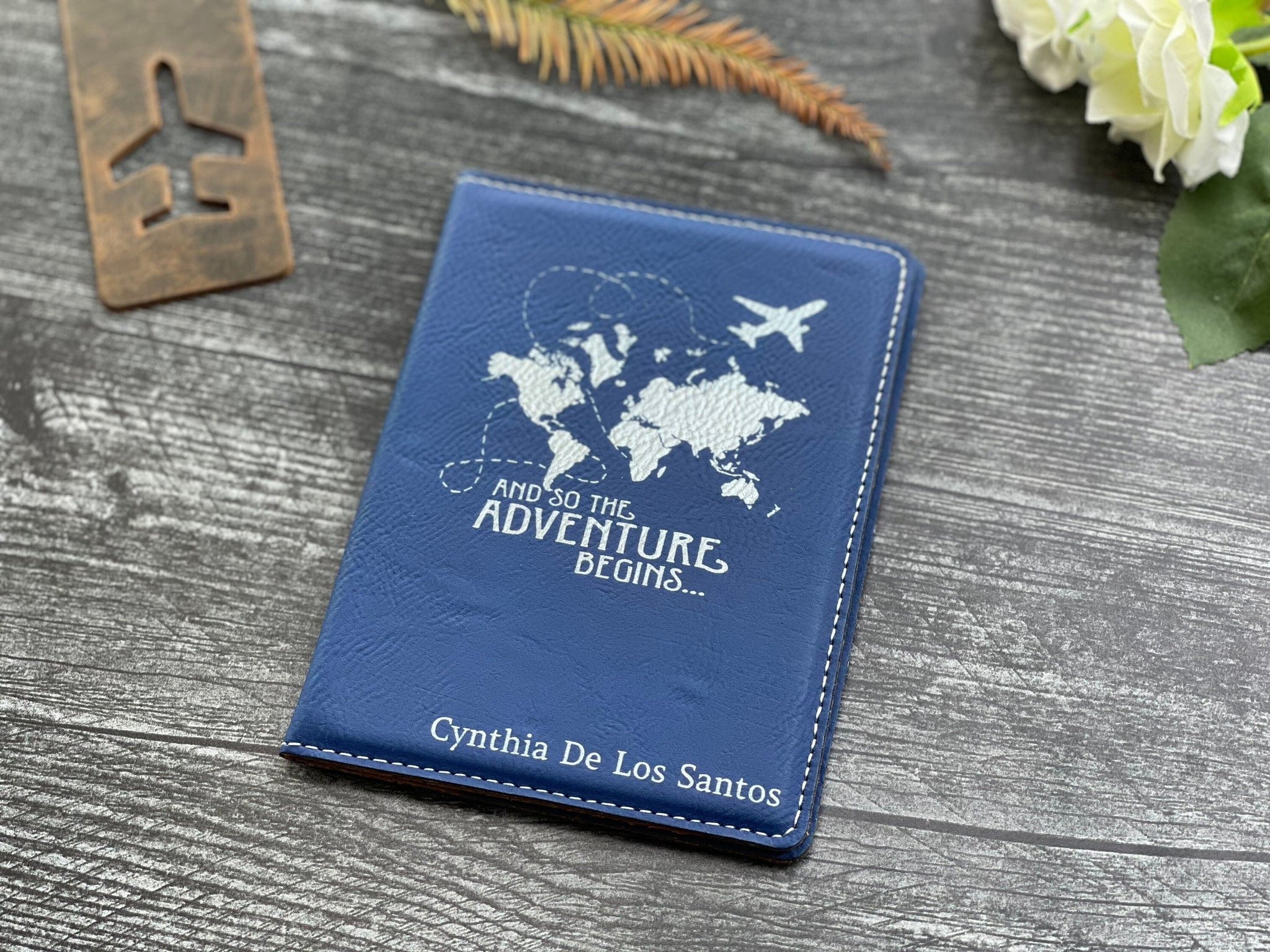 Custom Engraved Leather Passport Cover - #EngraveToRemember# - #product+tag# - 