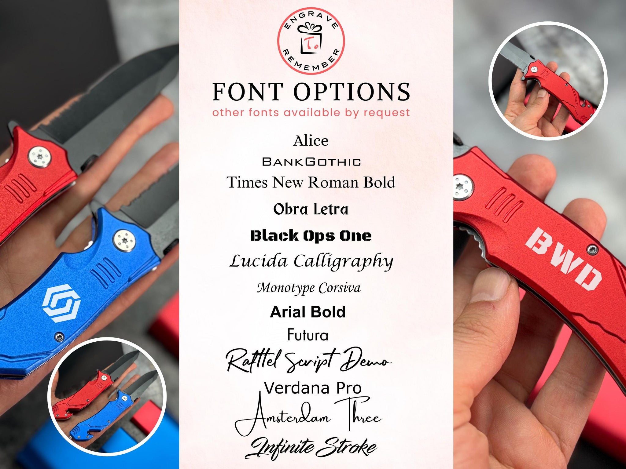 Custom Engraved Gift Set, Knife Power Bank Journal Pen, Personalized Gifts for Him or Her, Logo or Name, Red or Blue Gift Box Set