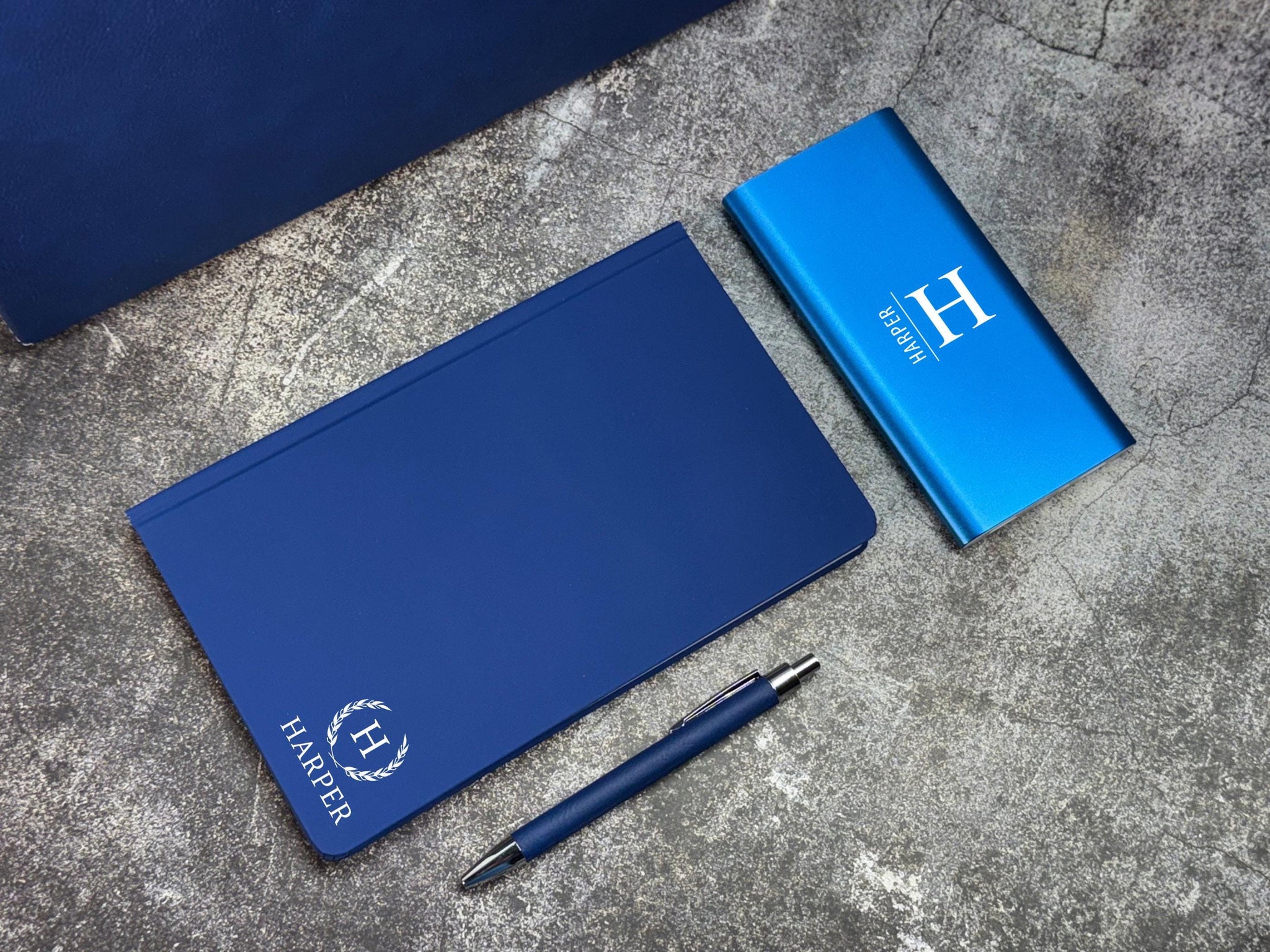 Custom Engraved Gift Set, Knife Power Bank Journal Pen, Personalized Gifts for Him or Her, Logo or Name, Red or Blue Gift Box Set