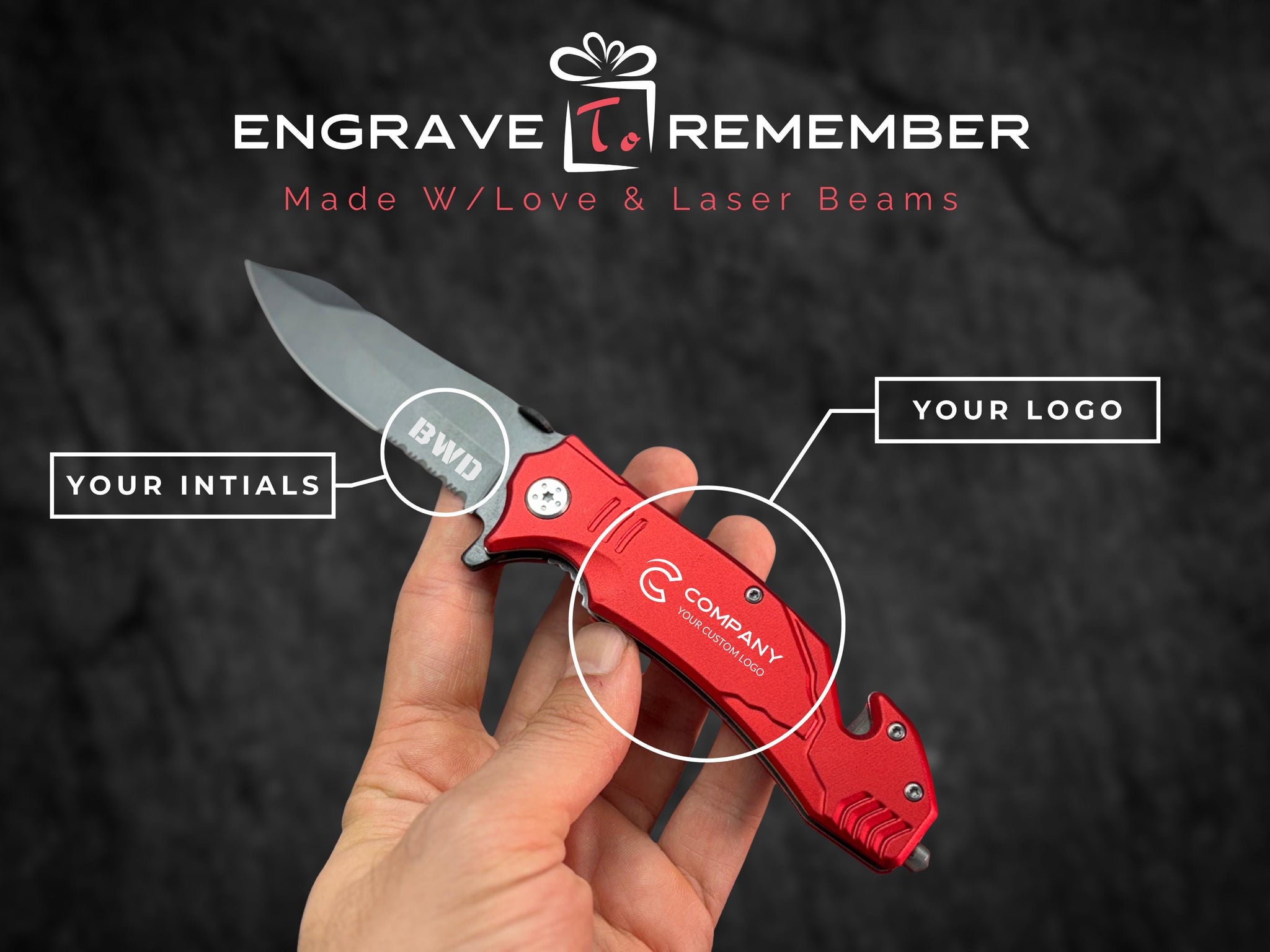 Custom Engraved Gift Set, Knife Power Bank Journal Pen, Personalized Gifts for Him or Her, Logo or Name, Red or Blue Gift Box Set