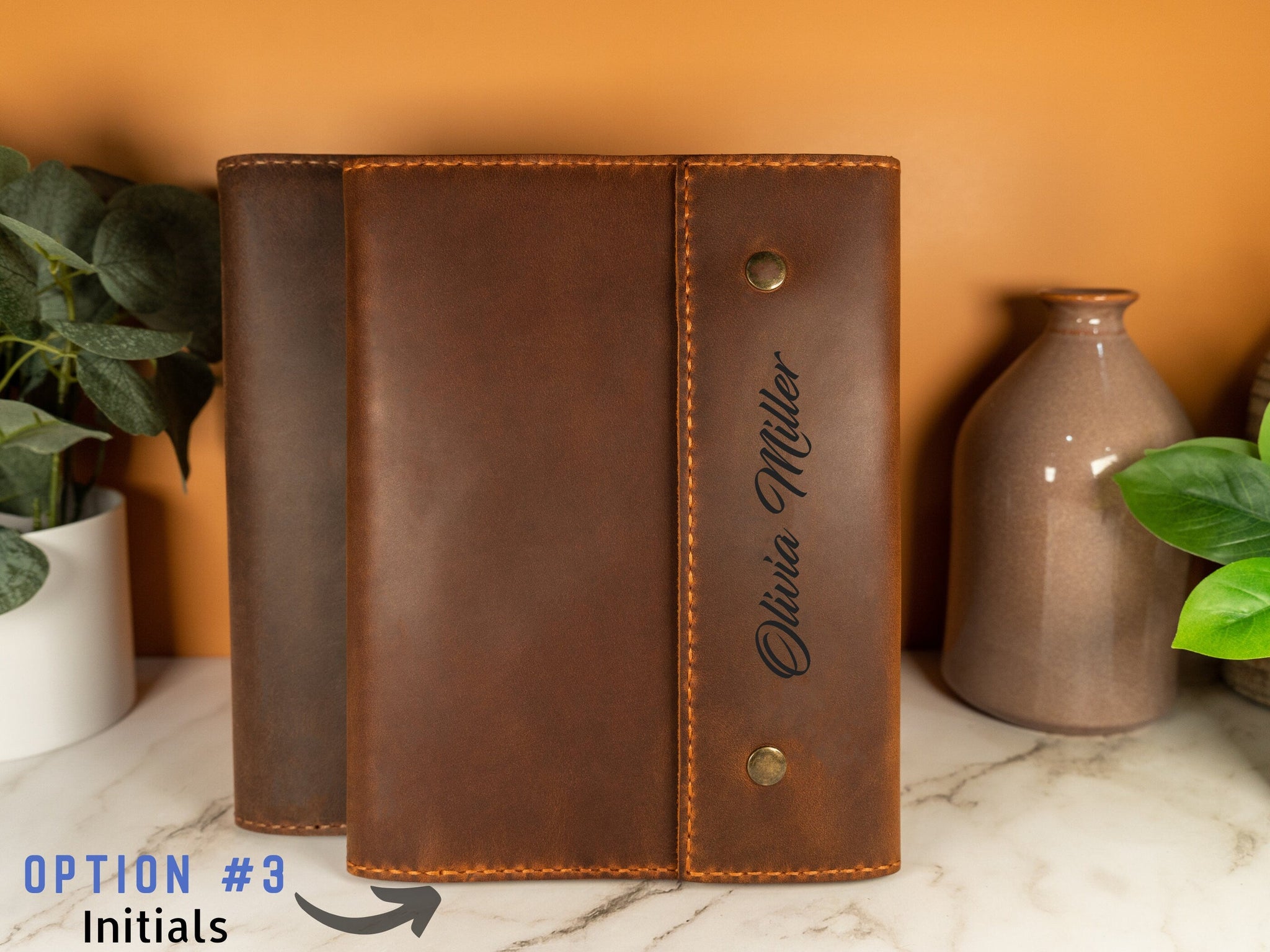 Personalized 2026-2027 Leather Refillable Planner Cover