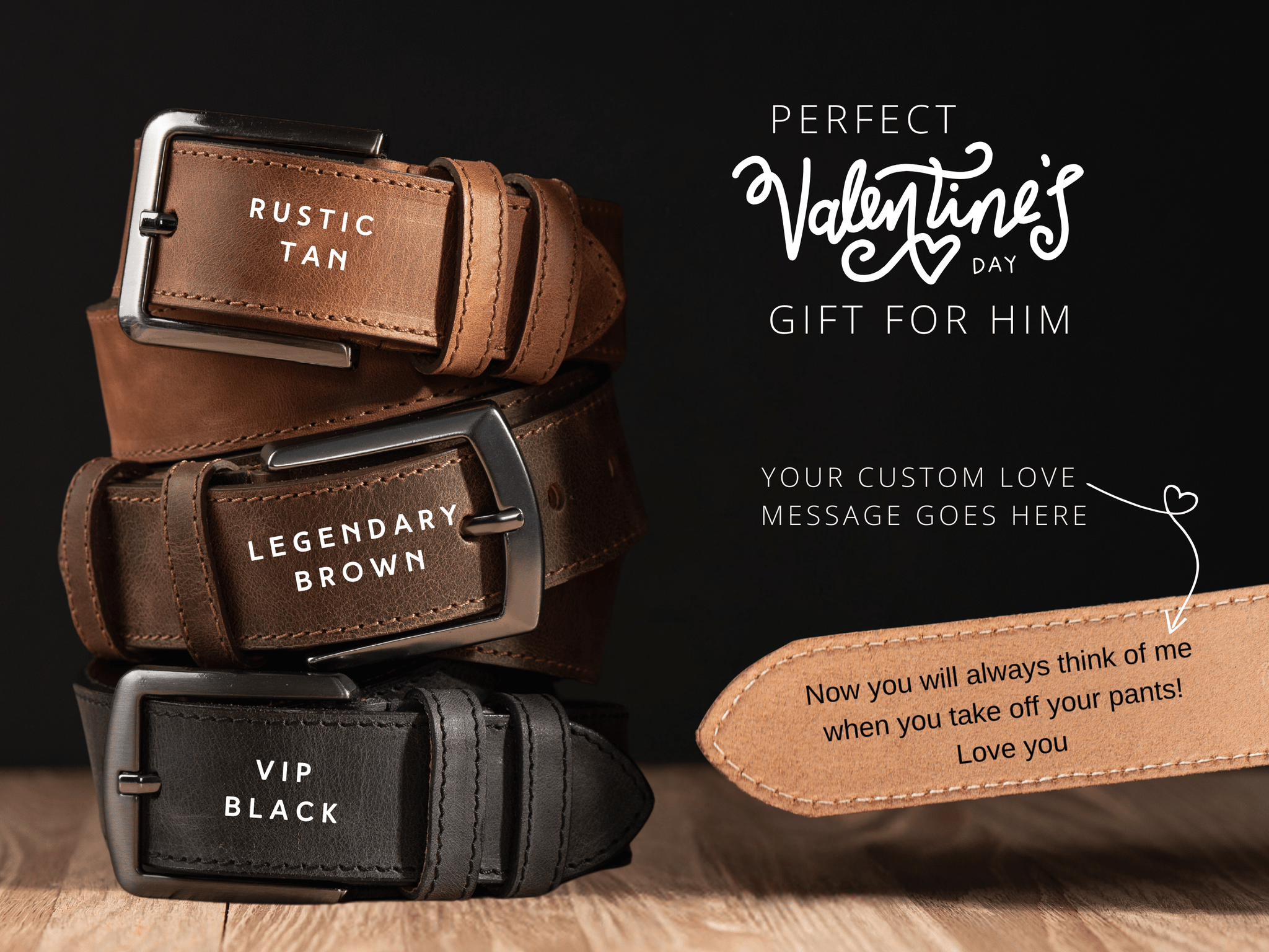 Personalized Leather Belt - Valentines Day Gift for Husband, Handcrafted Custom Belt for Him, Unique Boyfriend Gift - #EngraveToRemember# - #product+tag# - 