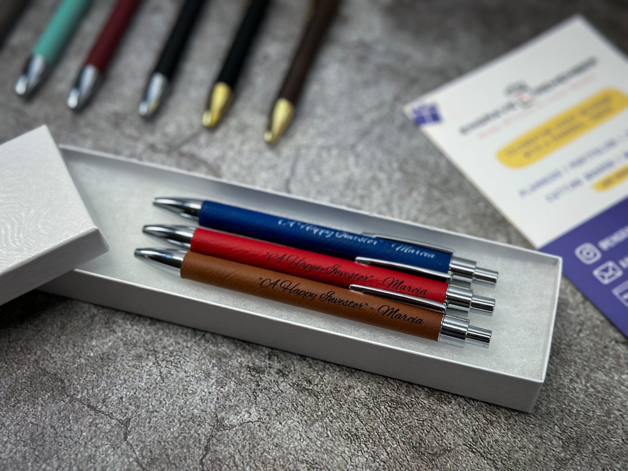 Personalized Pen, Engraved Vegan Leather Pen, Custom pen, Promotional Gift, Corporate gift, Graduation gift - #EngraveToRemember# - #product+tag# - 