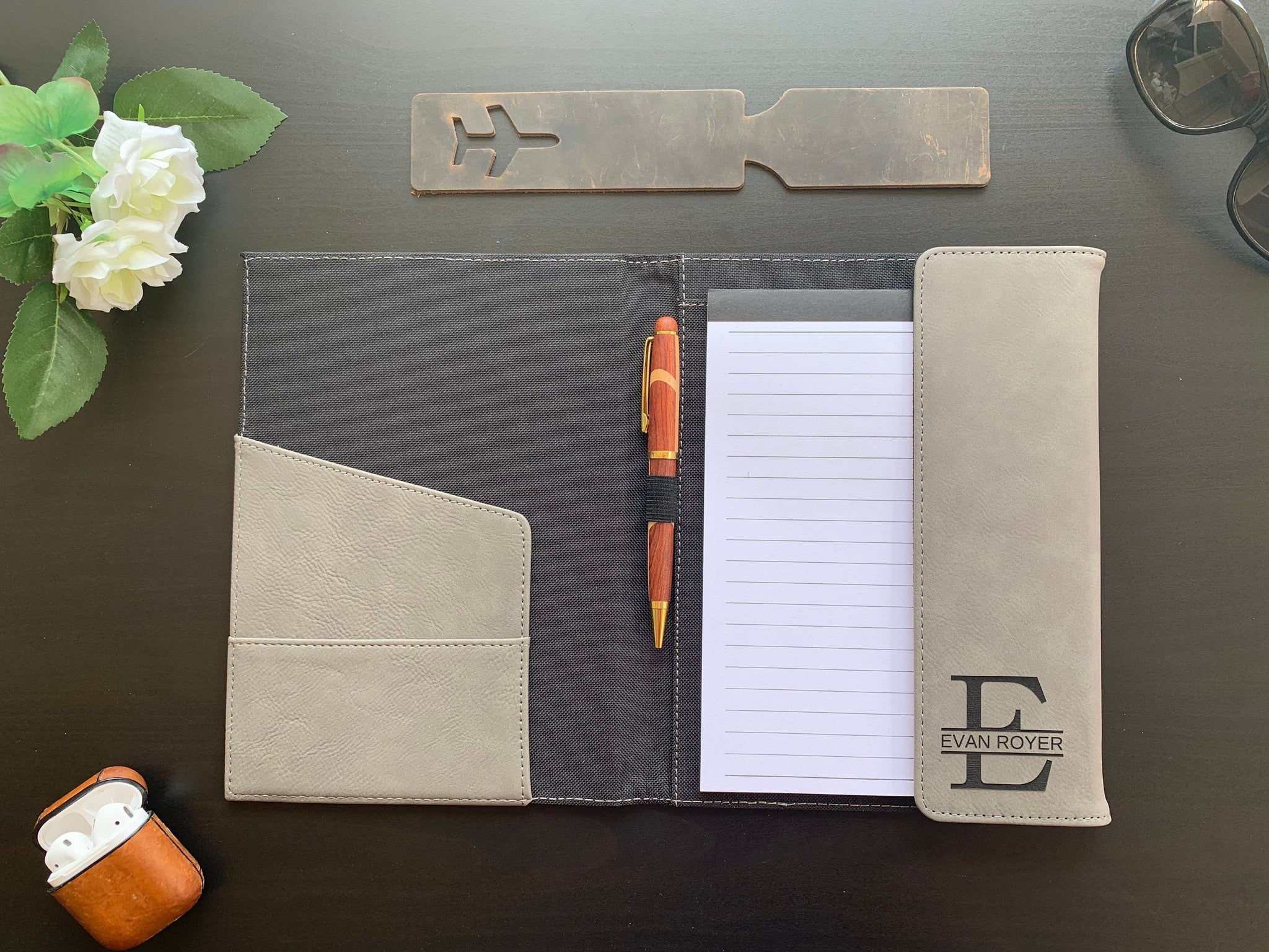 Personalized Portfolio with Refillable Notepad, Business Gift - #EngraveToRemember# - #product+tag# - 