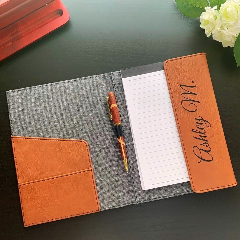 Personalized Portfolio with Refillable Notepad, Business Gift - #EngraveToRemember# - #product+tag# - 