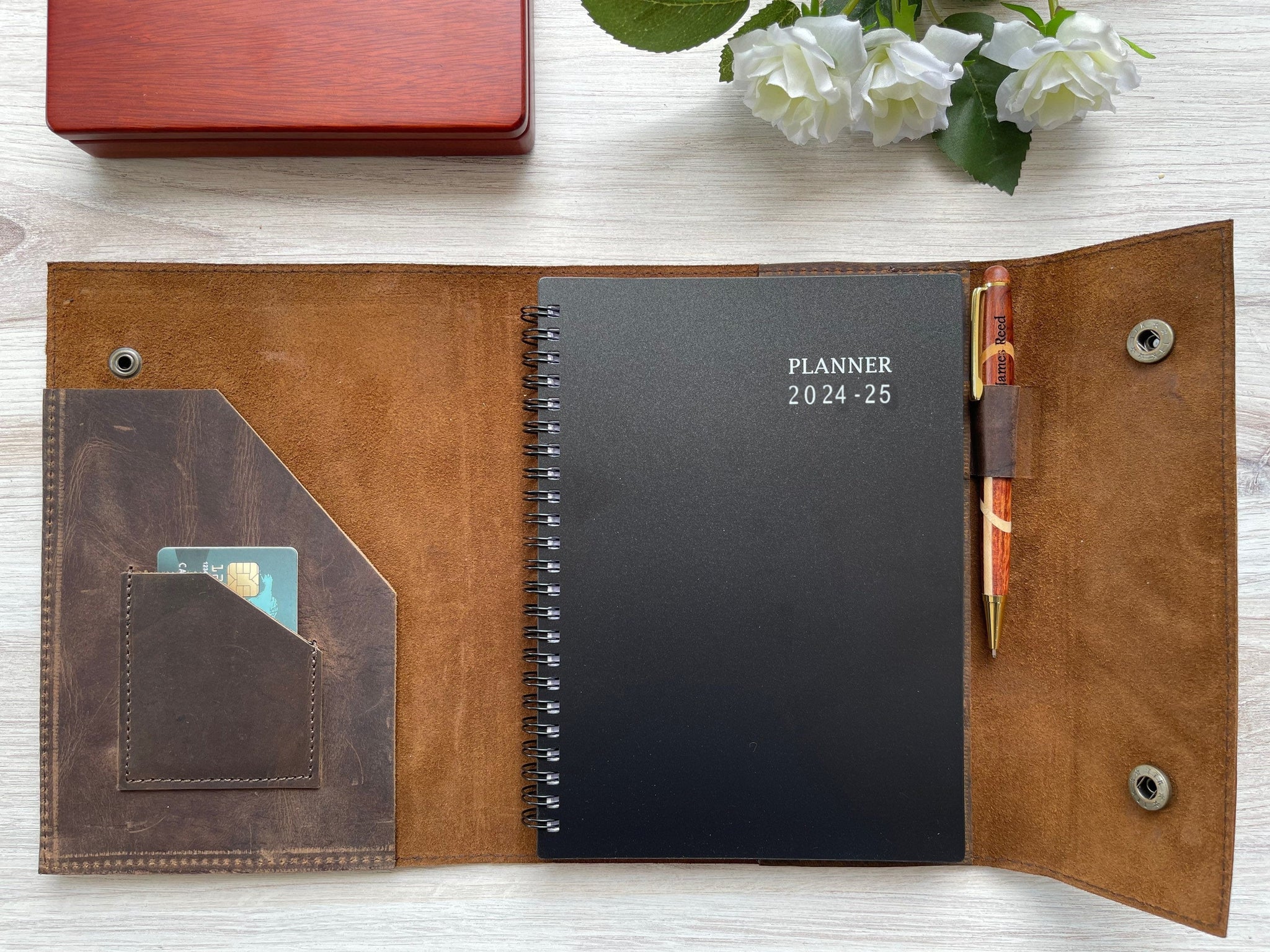 Refillable Leather Planner + 2025 Planner - #EngraveToRemember# - #product+tag# - 