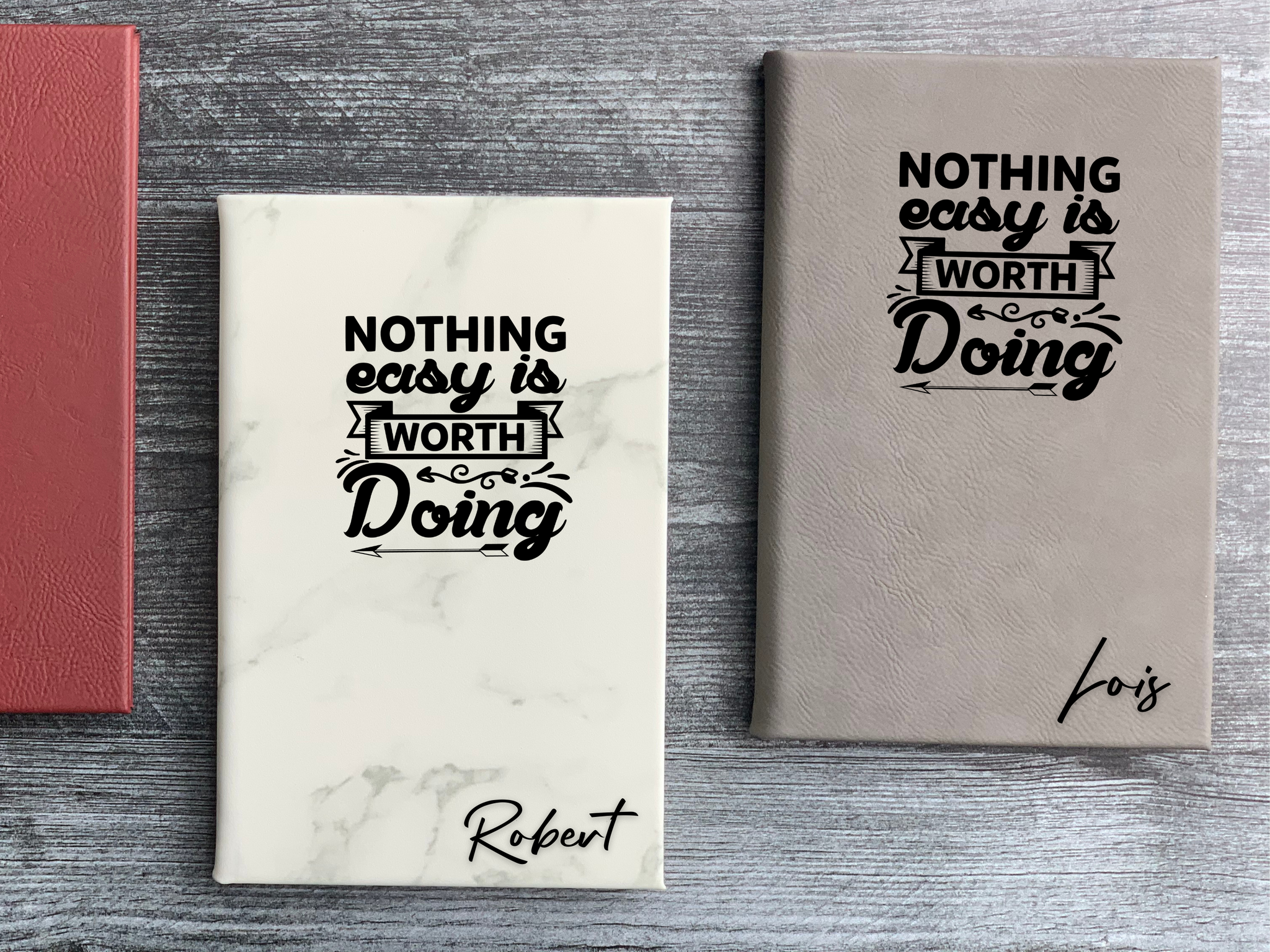 Personalized Journal, Nothing Easy is Worth Doing, Gift for Entrepreneurs