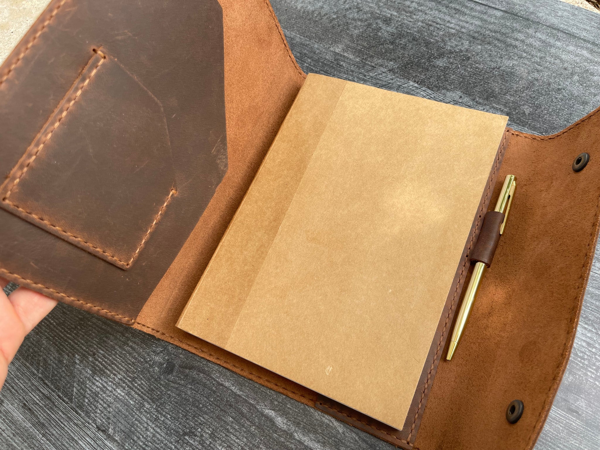 Personalized Handcrafted Refillable Leather Cover + Journal+ Pen