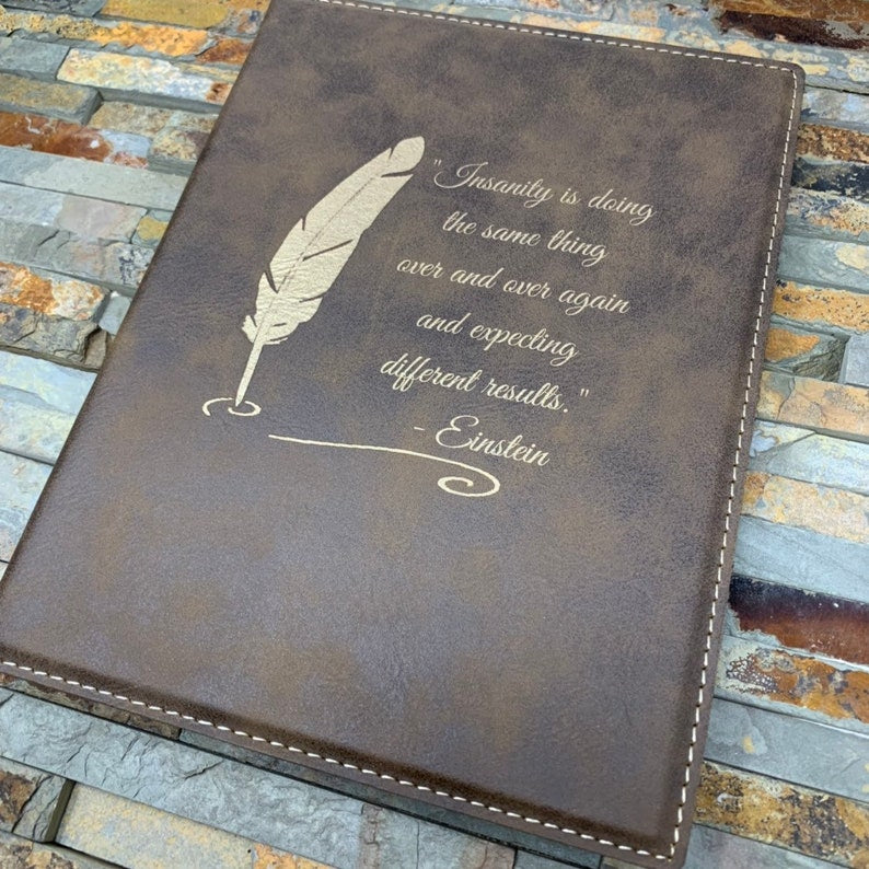 Large Portfolio with Refillable Notepad  9.5”x12”, Vegan Leather Notebook