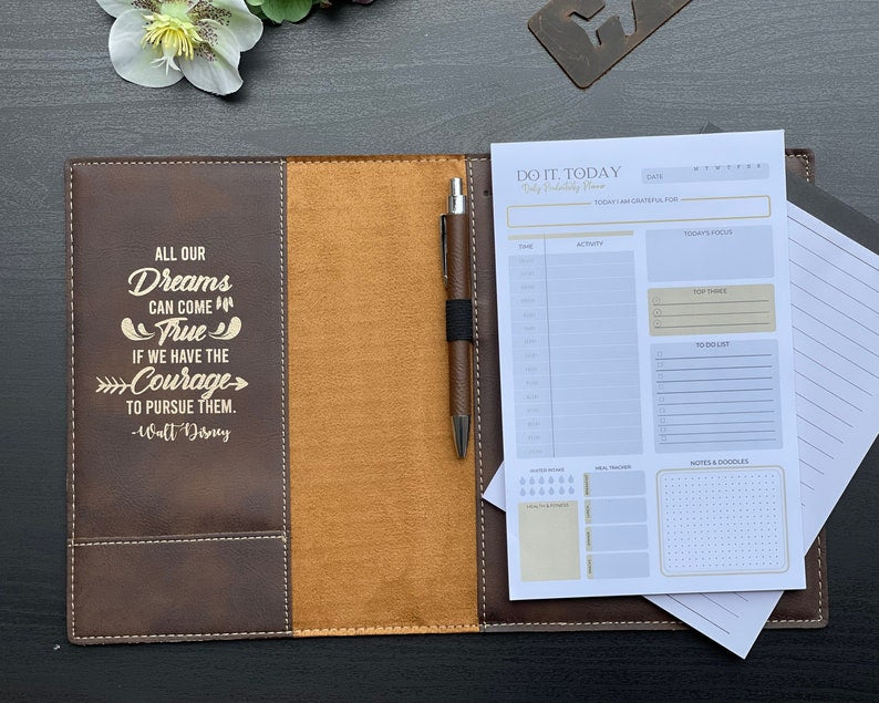 Personalized Portfolio with Refillable Notepad