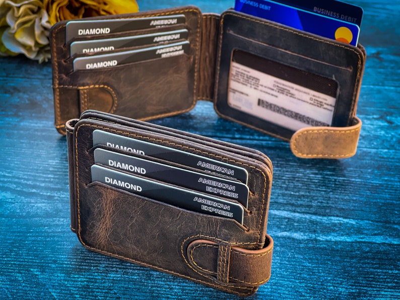 Personalized Leather Wallet, Slim Card Holder