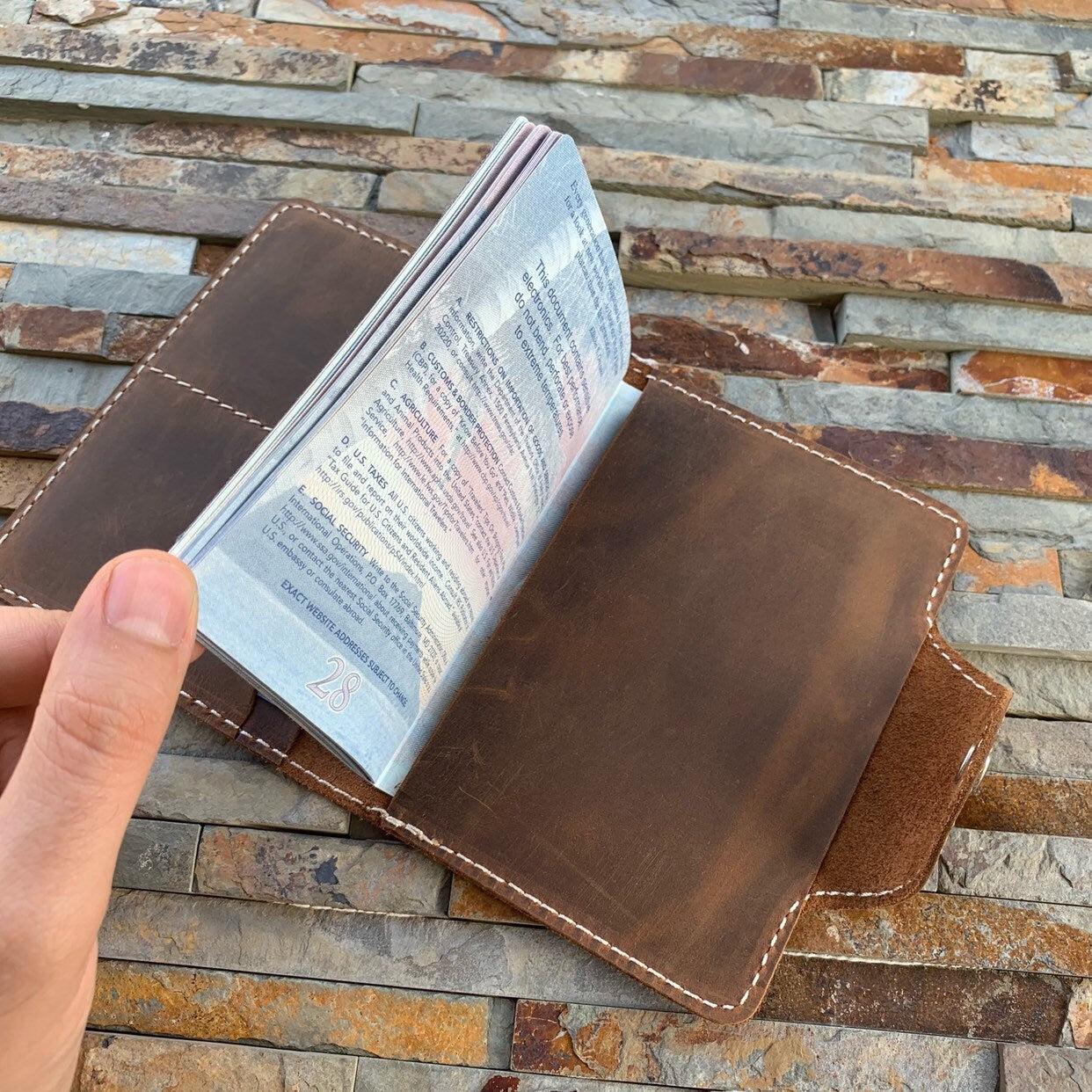 Passport Wallet, Leather Travel Case