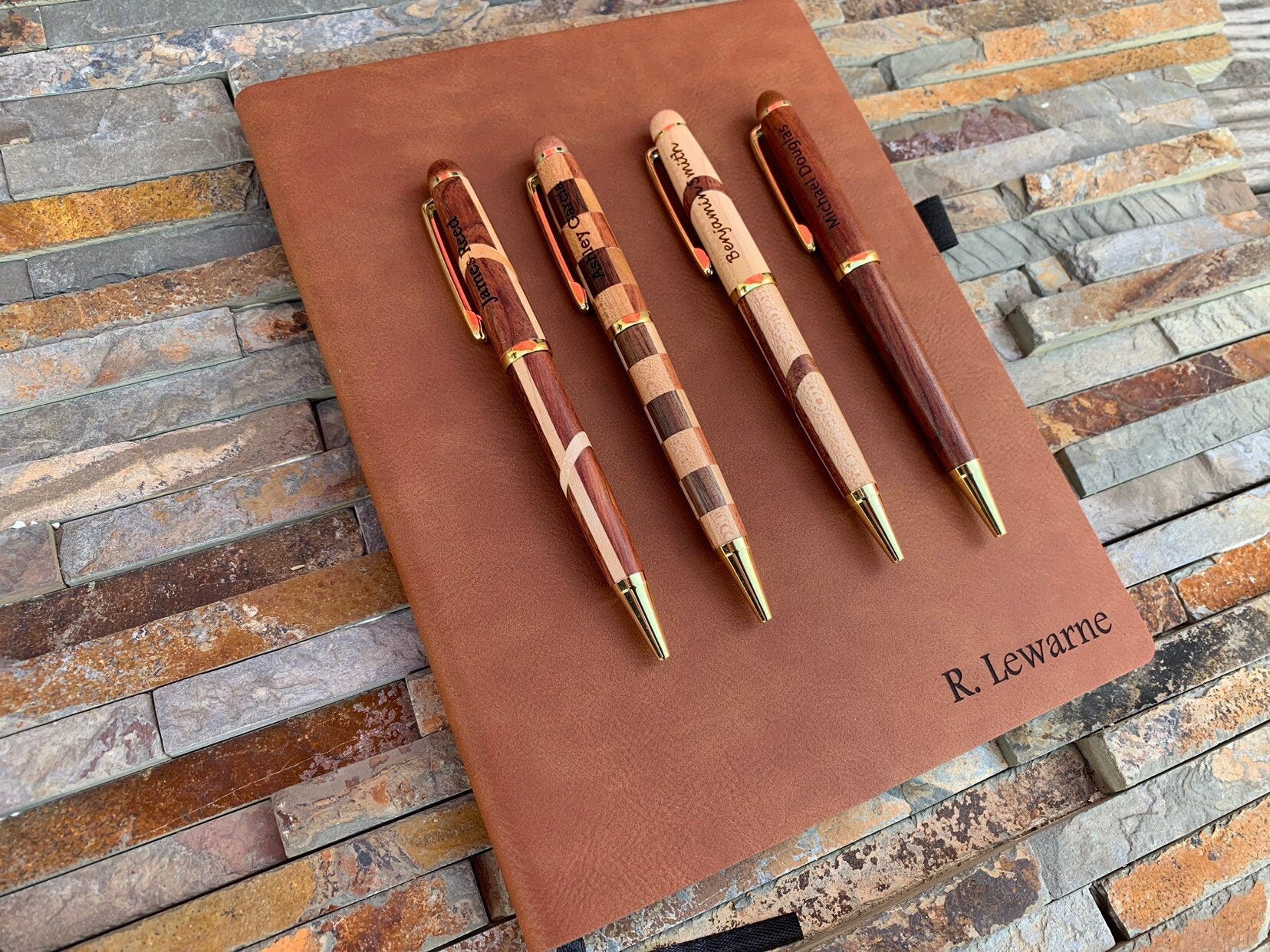 Vegan Leather Journal with Pen Holder