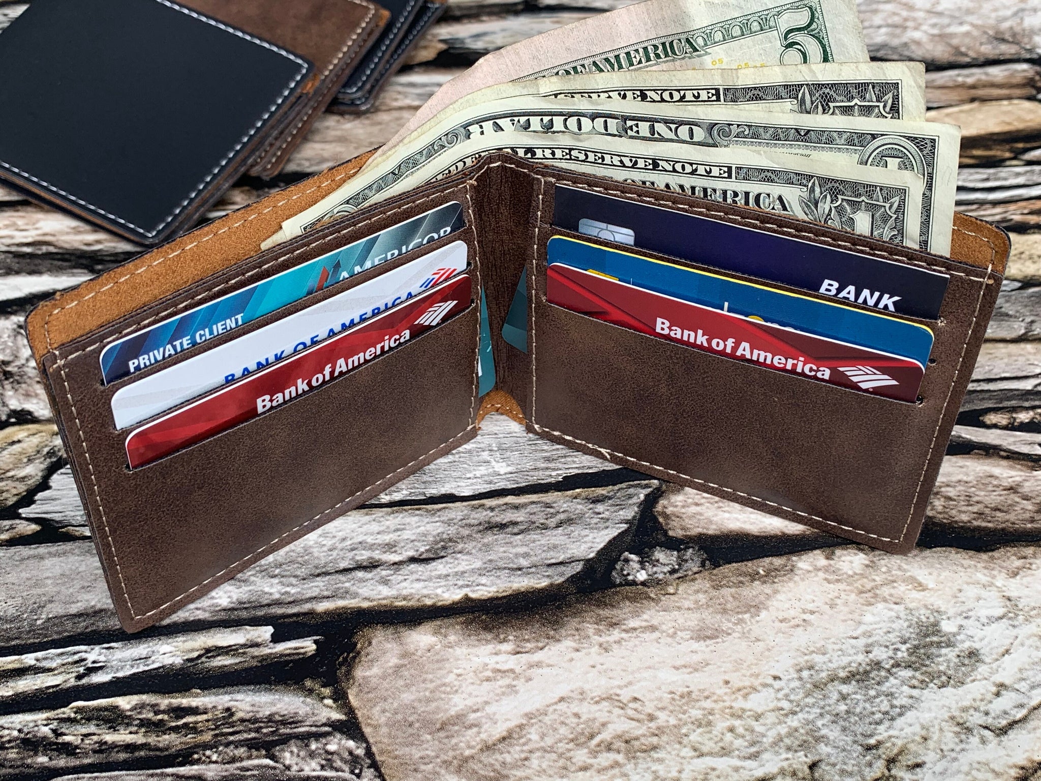 Mens Wallet, Father's Day Gift, Engraved Men's Wallet