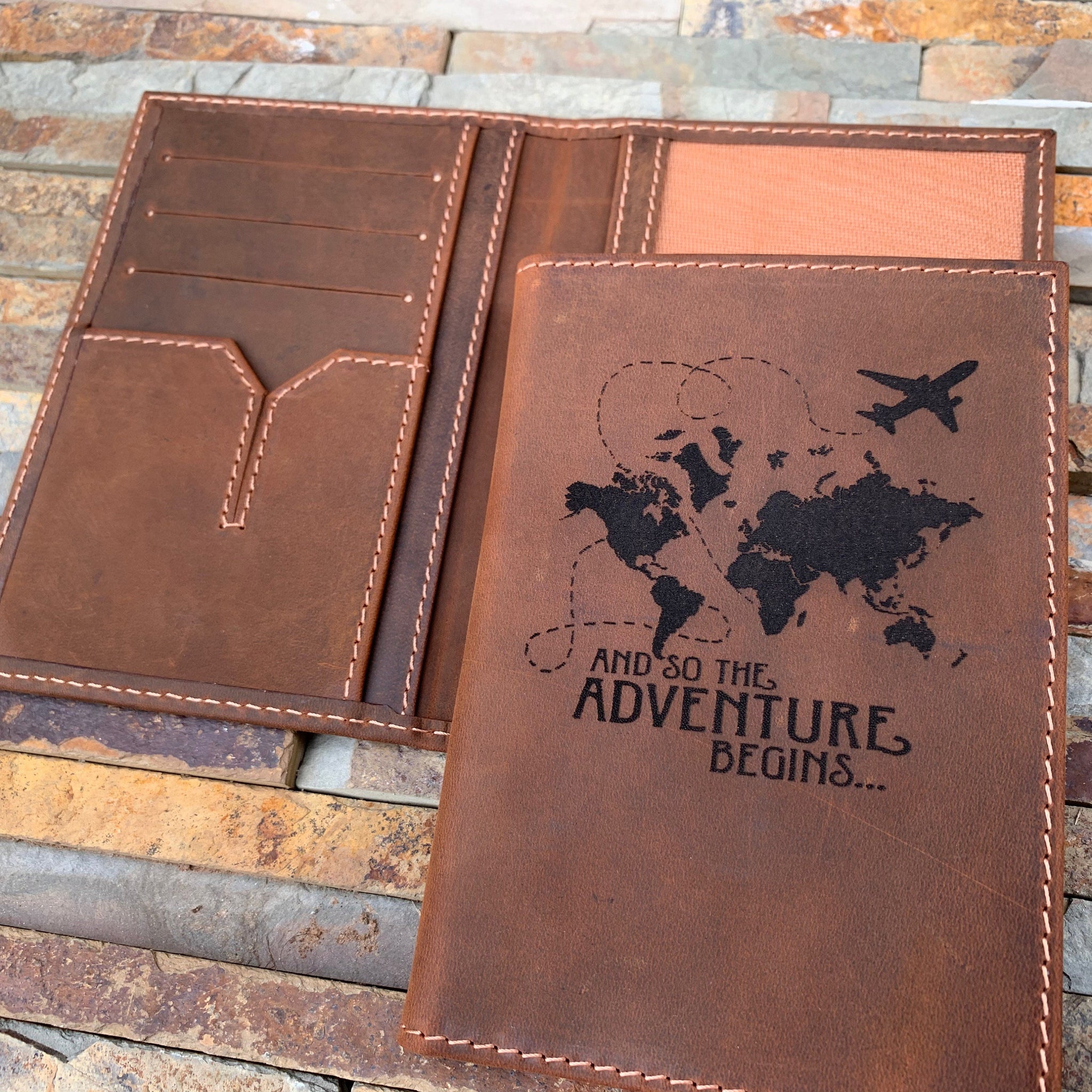Handmade Leather Passport Wallet, Travel Wallet