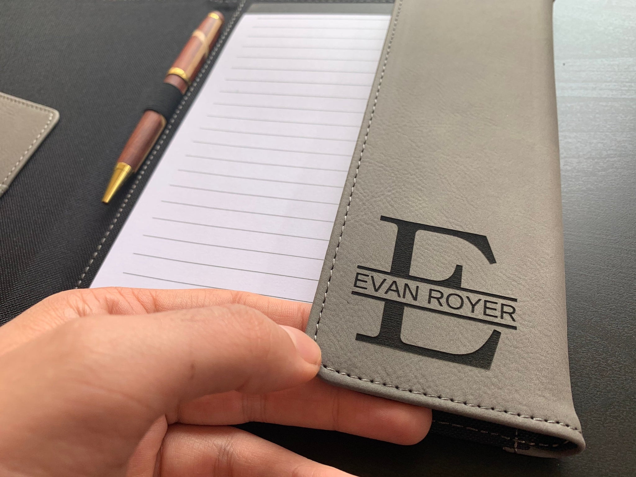 Personalized Portfolio+Pen, Notebook with Refillable Notepad