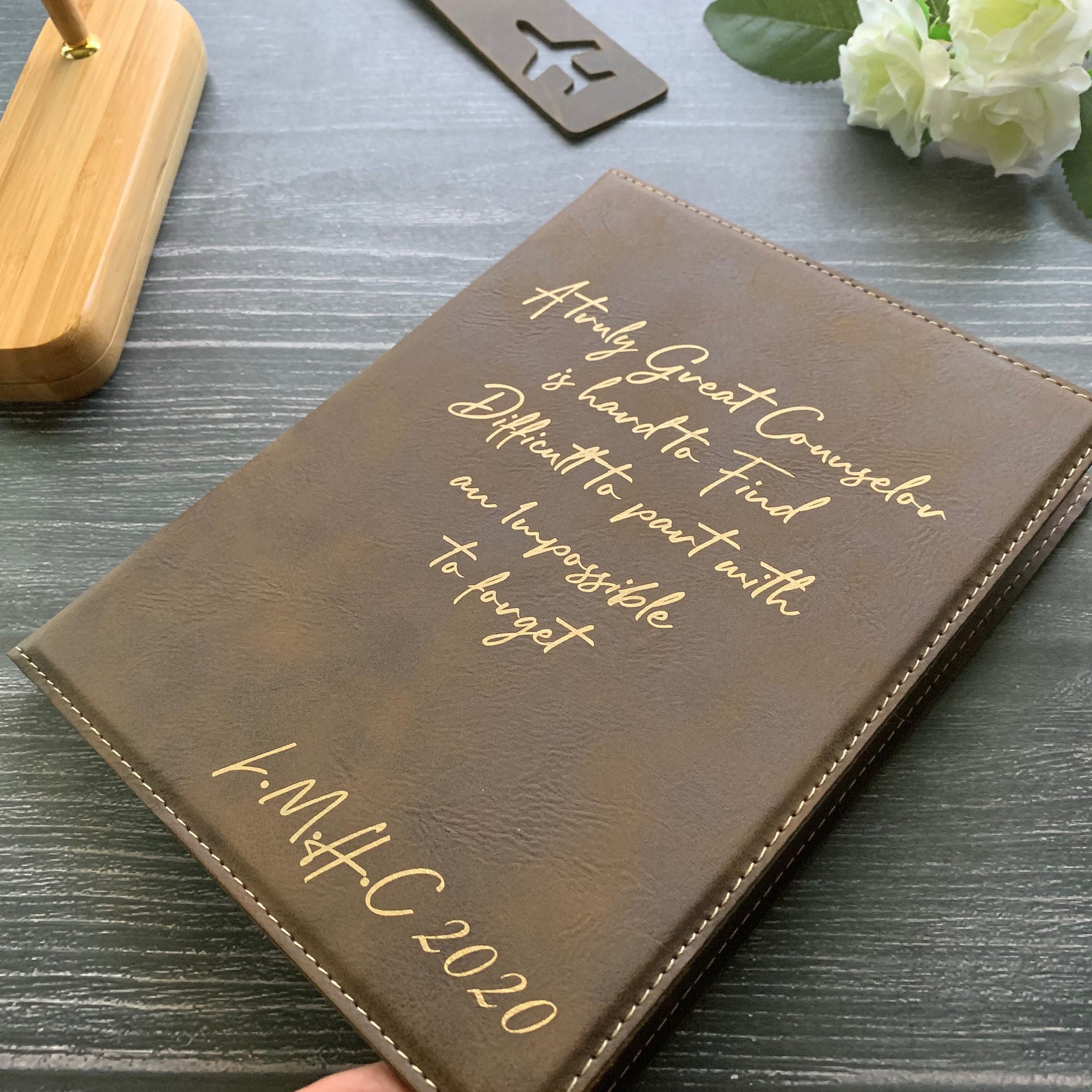 Large Portfolio with Refillable Notepad  9.5”x12”, Vegan Leather Notebook