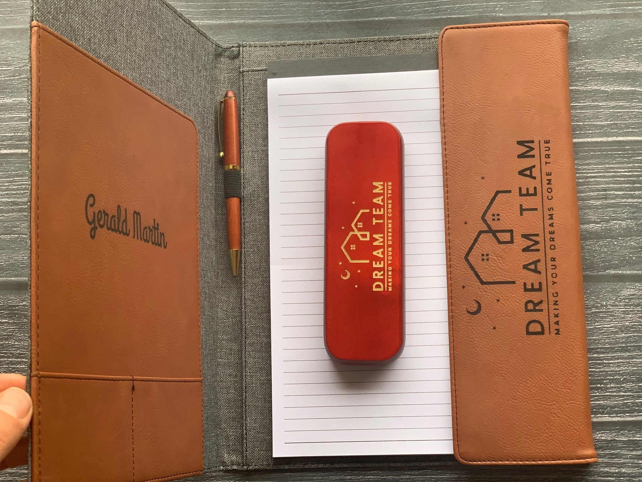 Gift Set For Him, Refillable Notebook + Pen Case + Executive Pen,