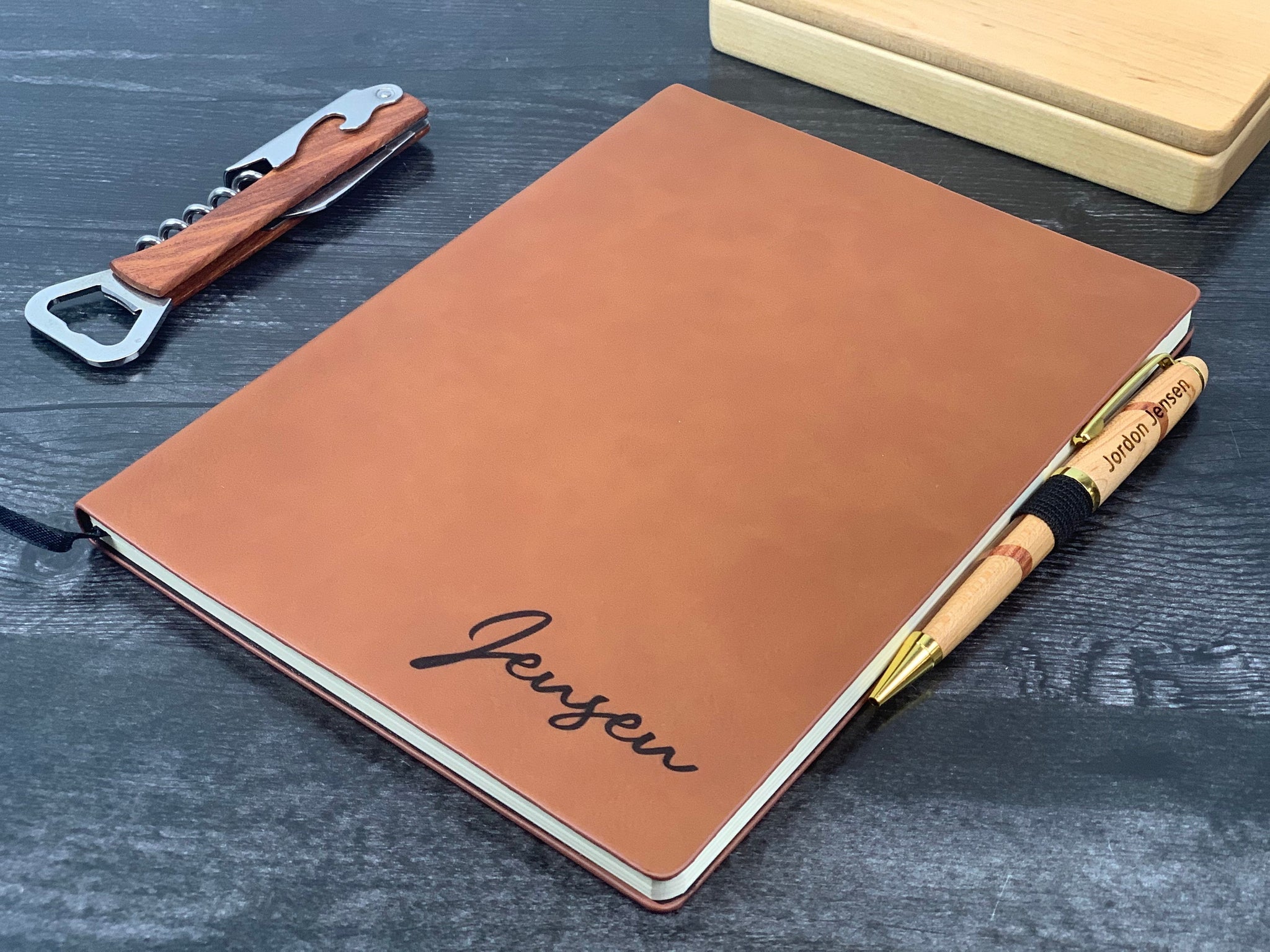 Vegan Leather Journal with Pen Holder
