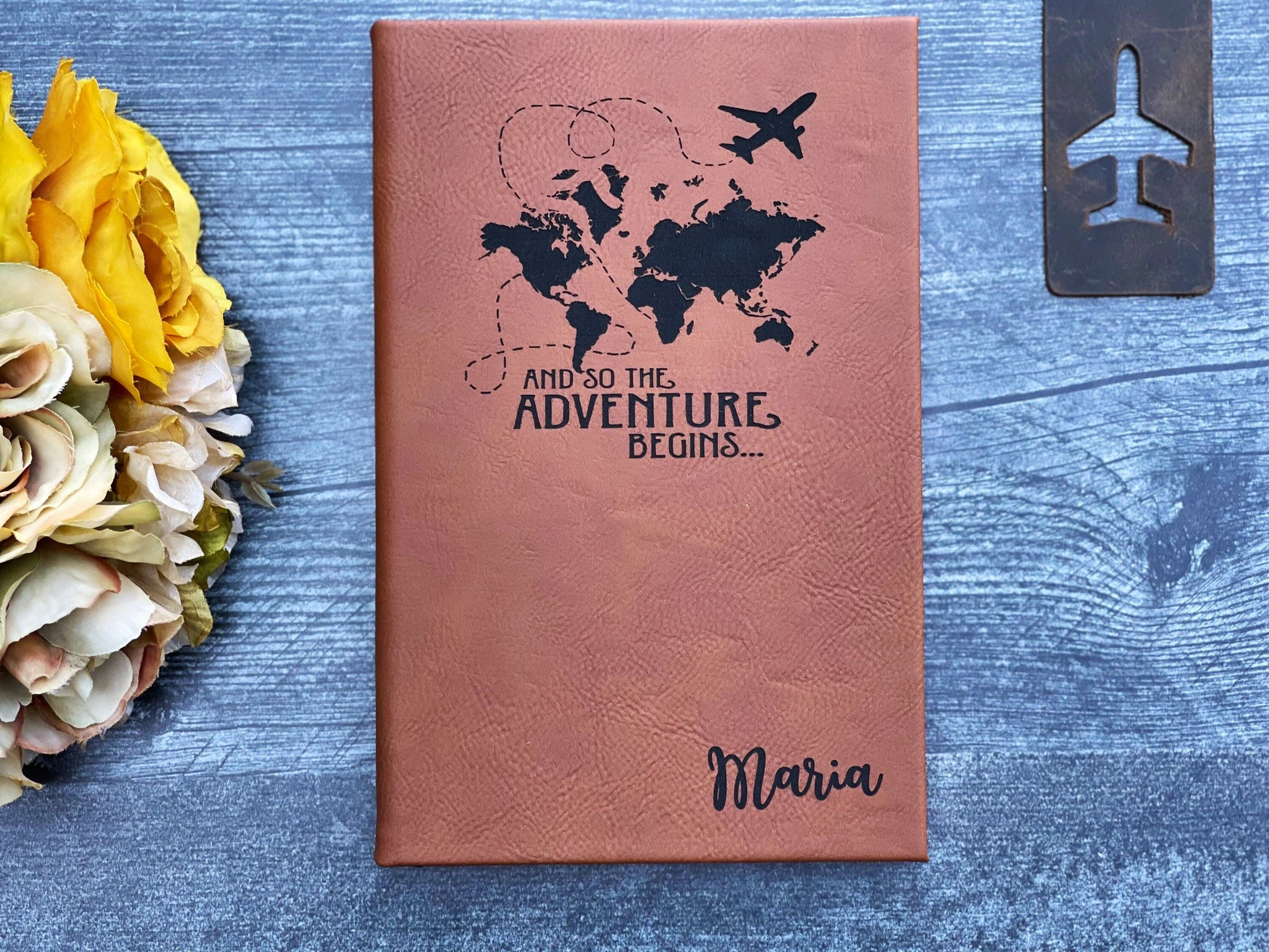 Journal for Entrepreneurs, Customized Travel Journal, Leather Notebook, Writing Journal, Graduation Gift, Vegan Leather journal
