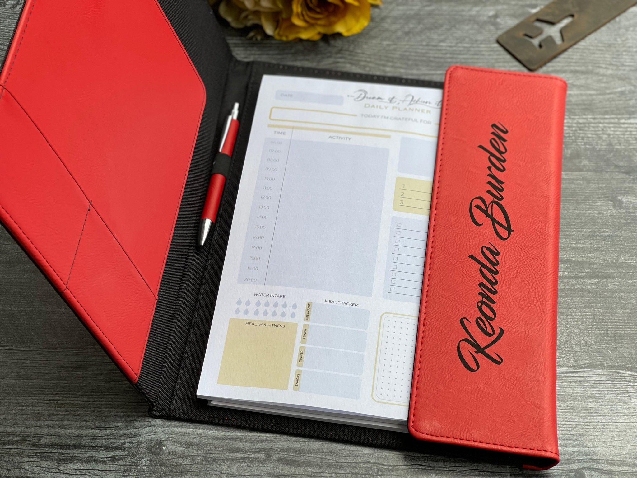 Personalized Refillable Portfolio + Pen + Daily Planner