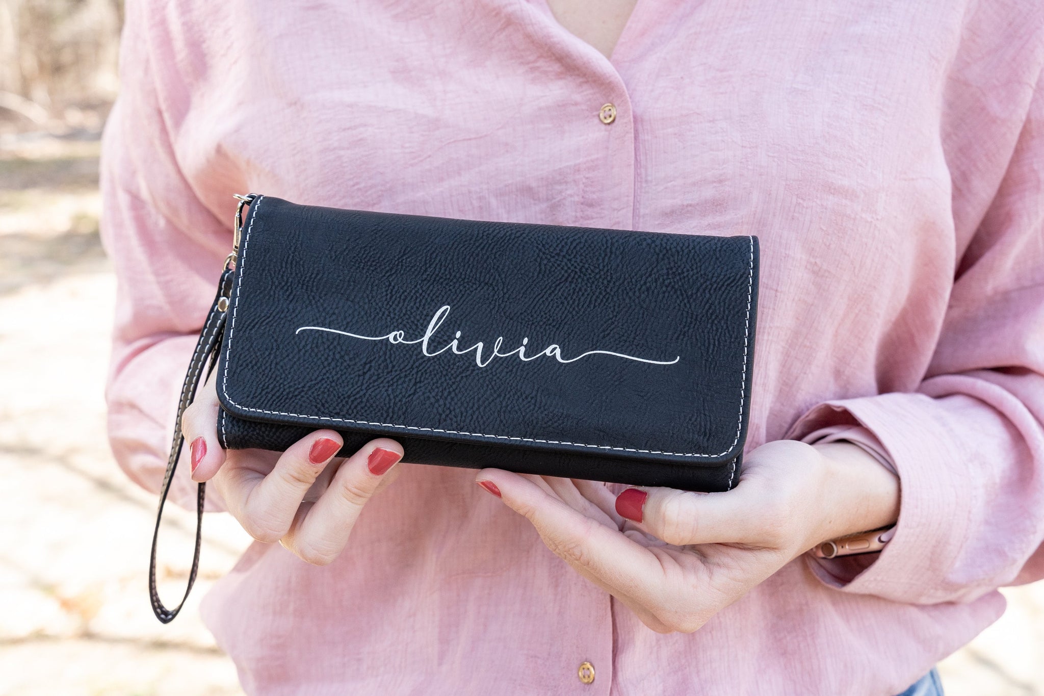 Stella Women's Wallet, Vegan Leather Wallet, Personalized Gifts for Her, Custom Engraved Purse