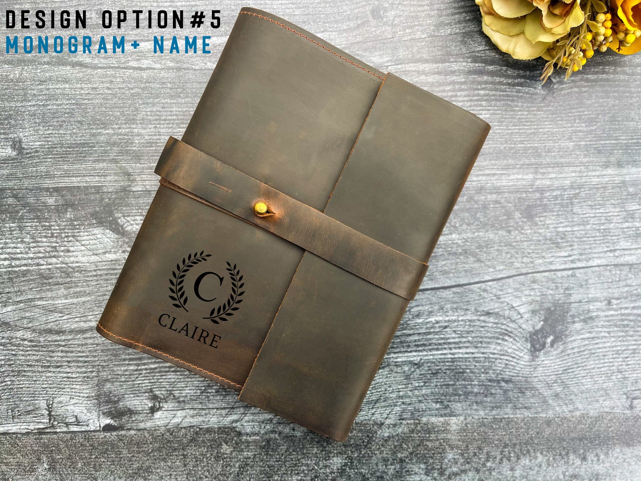 Christmas Gift 2024 Planner, Personalized Refillable Leather Planner Cover + Free Planner Jan 1- 2024 - Dec 31 2024 Leather Planner