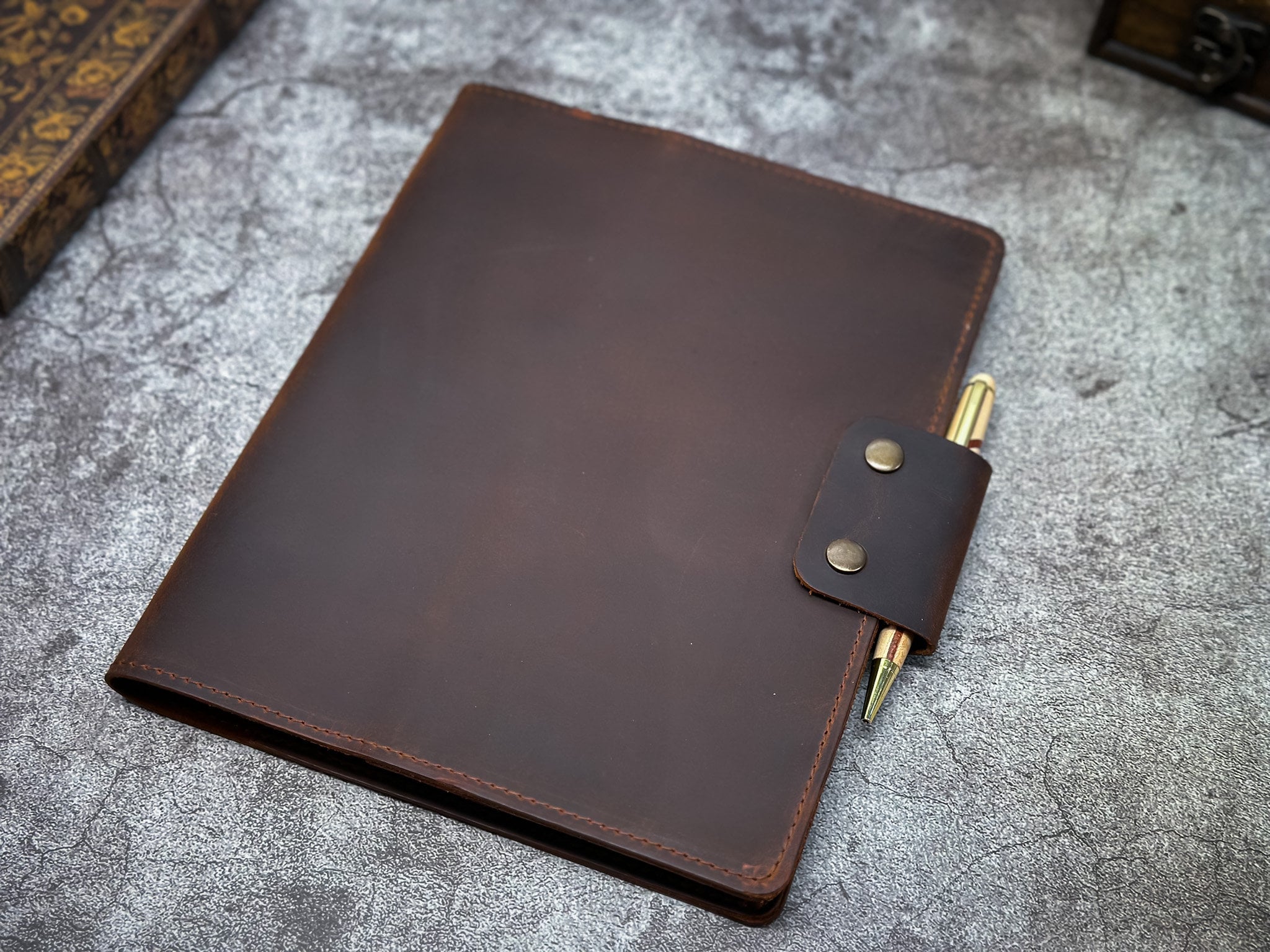Leather Sketchbook Cover A5 Sketchbook with pencils Artist journal cover  gifts