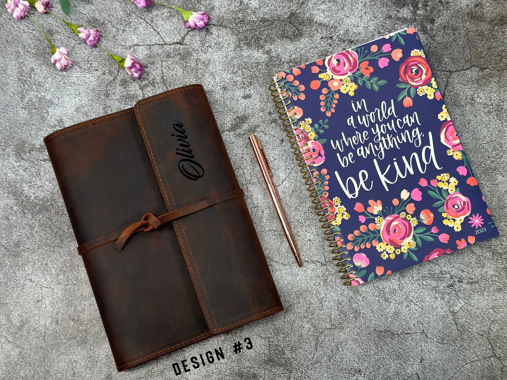 Leather Planner, Gift For Her, Leather Planner Cover + 2023 | 2024 Planner, Refillable Planner, Personalized Planner, Mom Gift,